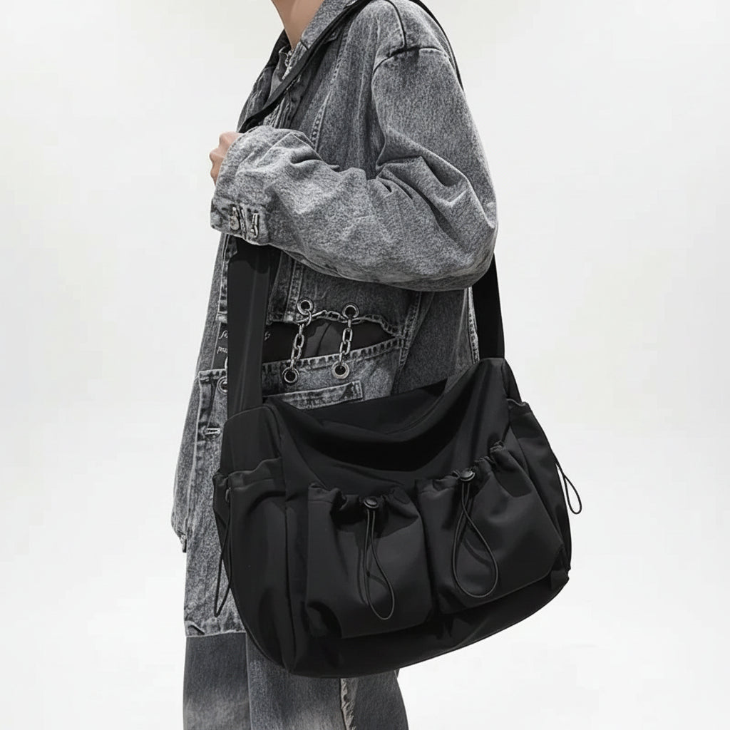 Sac bandoulière cabine en nylon noir, 300 g à vide