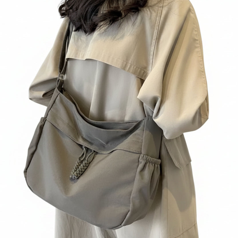 Sac à bandoulière hobo femme en toile, format cabine 40x30x20