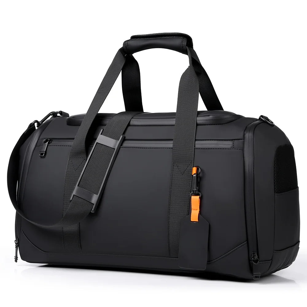 Sac de voyage week-end homme 46 cm multi-compartiments, coloris noir