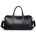 Sac de voyage aspect cuir rétro noir, format cabine Transavia 55x40x25 – vue de face