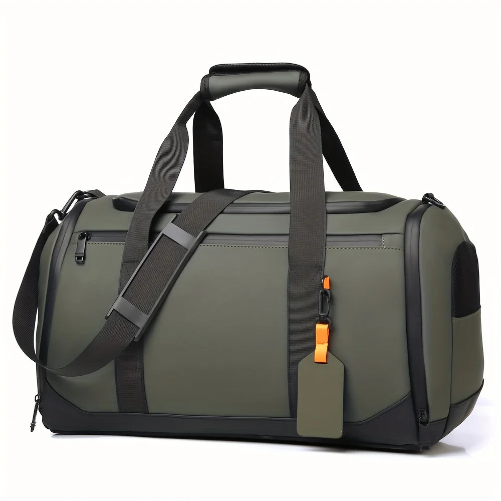Sac de voyage week-end homme 46 cm multi-compartiments, coloris vert