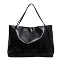 Sac seau aspect cuir souple noir – vue de face