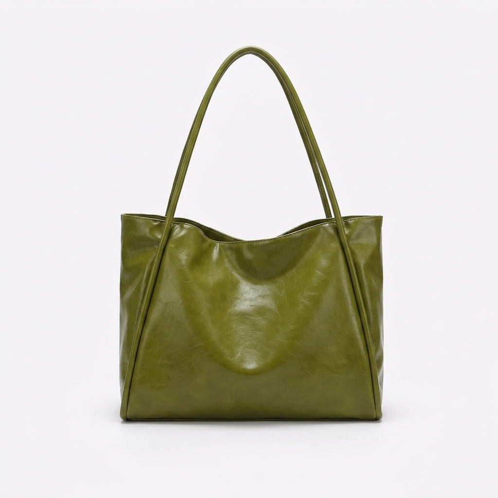 Sac cabas texturé vert – vue de face