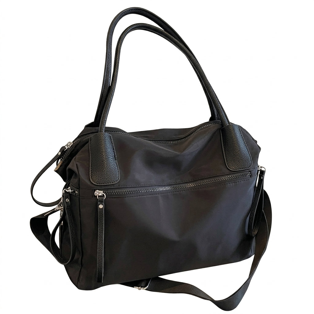 Sac bandoulière nylon noir avec bandoulière