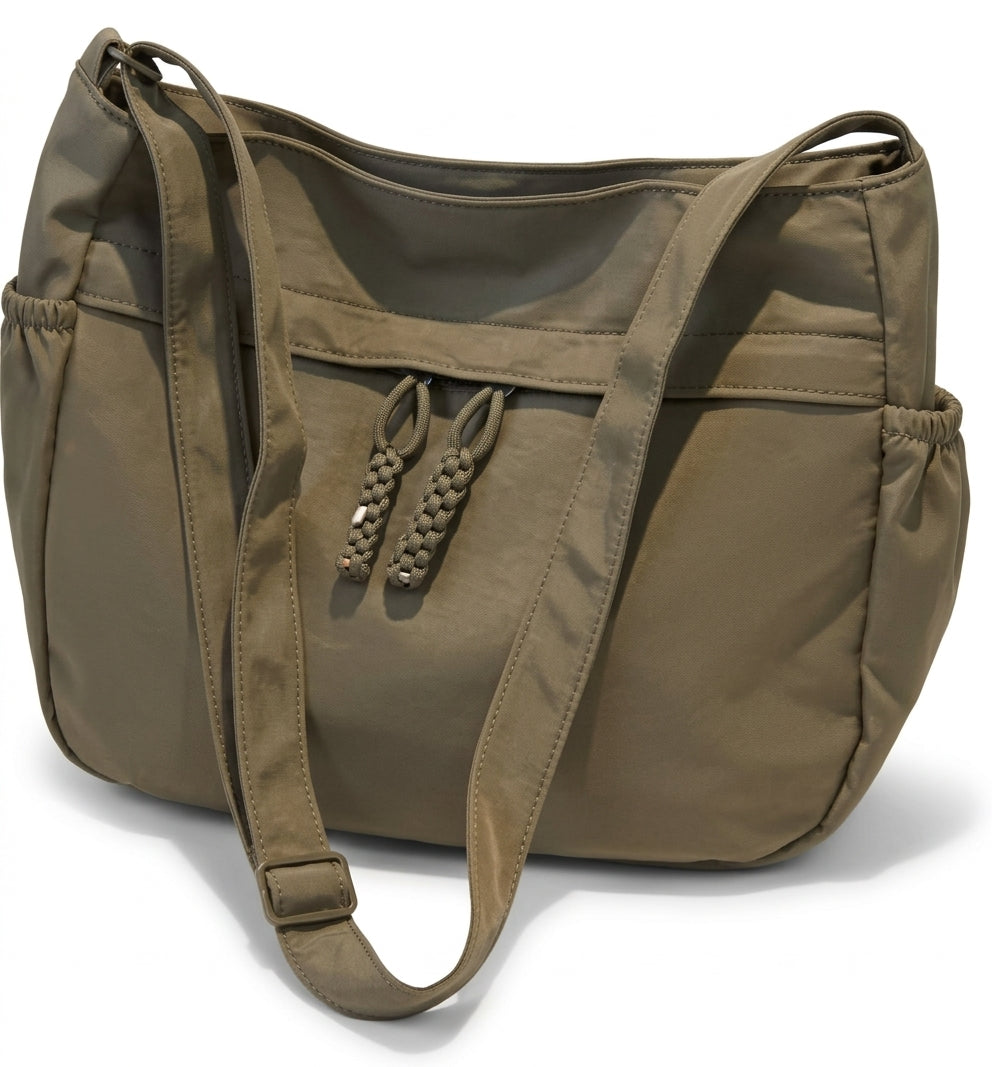 Sac à bandoulière hobo femme en toile 38 cm format cabine 40x30x20, coloris vert