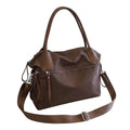 Sac bandoulière nylon femme café, format easyJet 45x36x20 – vue de face