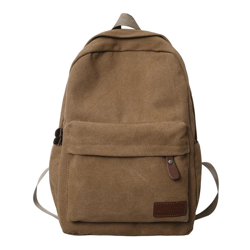 Sac à dos toile canvas chocolat vu de face