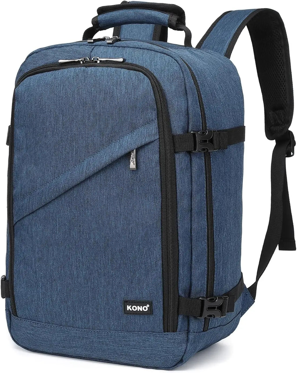 Sac à dos cabine ultraléger bleu, vue de trois quarts