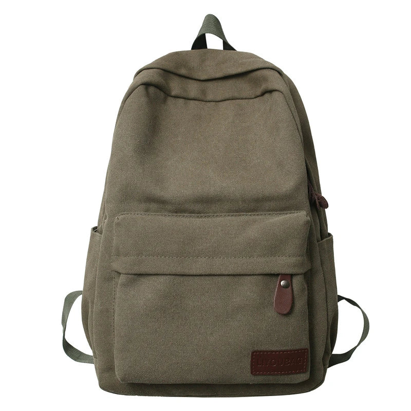 Sac à dos toile canvas vert armée vu de face