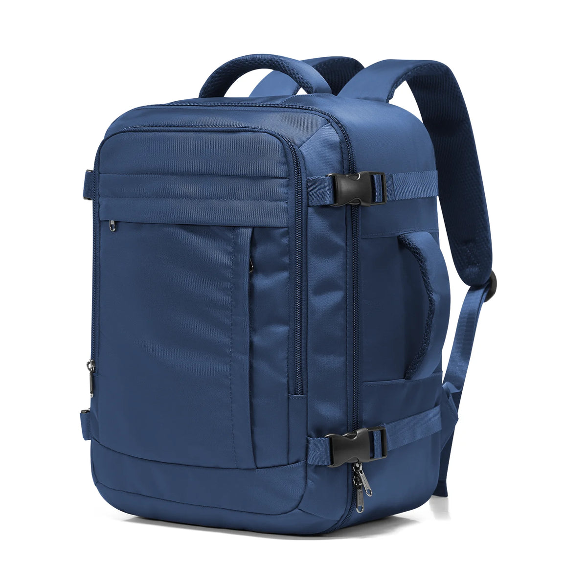 Sac à dos cabine bleu, vue de trois quarts