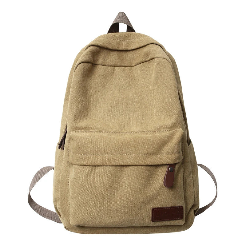 Sac à dos toile canvas kaki vu de face