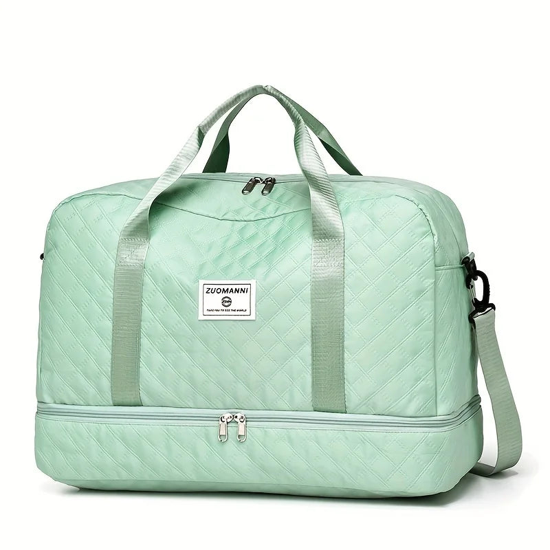 Grand sac week-end matelassé, coloris vert