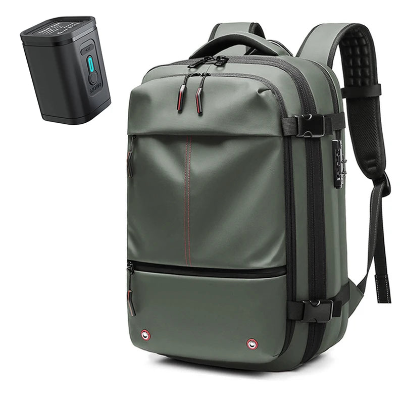 Sac à dos 17 pouces vert armée de trois quarts, avec sa pompe