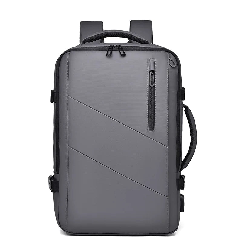 Sac à dos business 16 pouces extensible gris vu de face