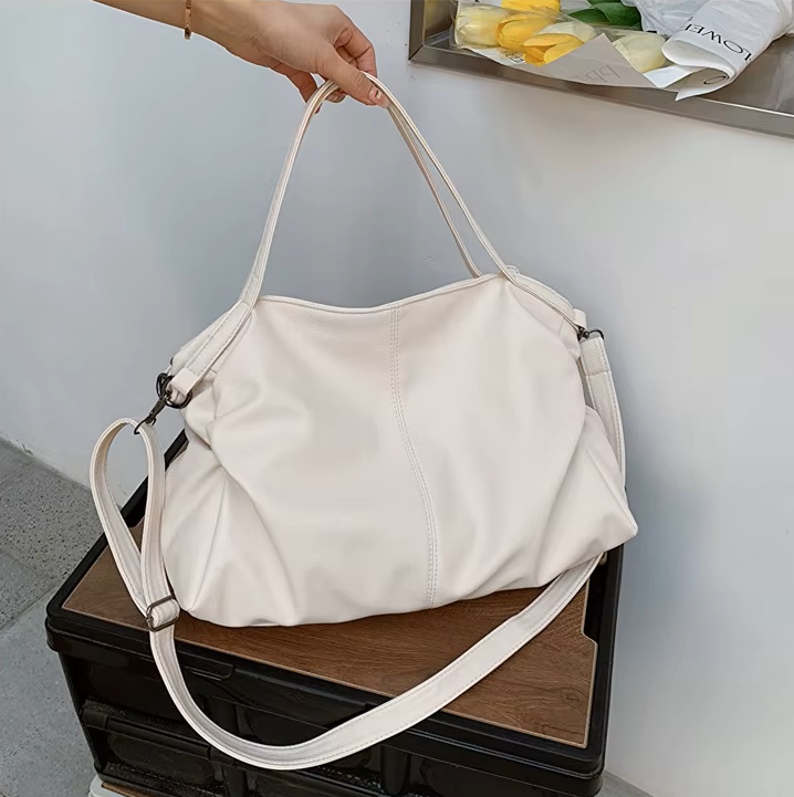 Grand sac hobo blanc format large avec bandoulière