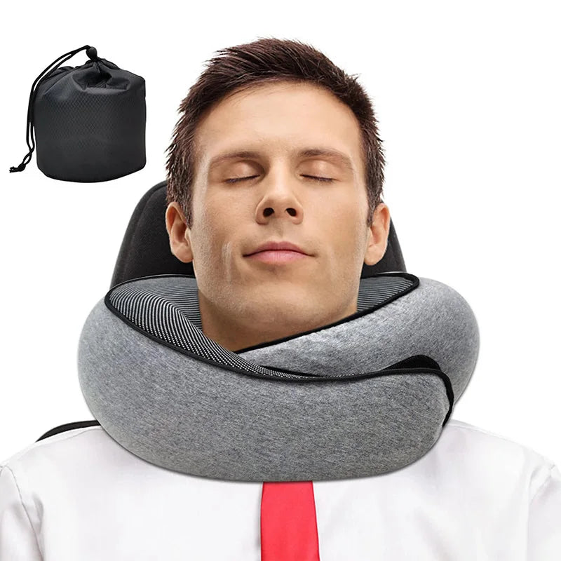 Oreiller de voyage à mémoire de forme – housse coton