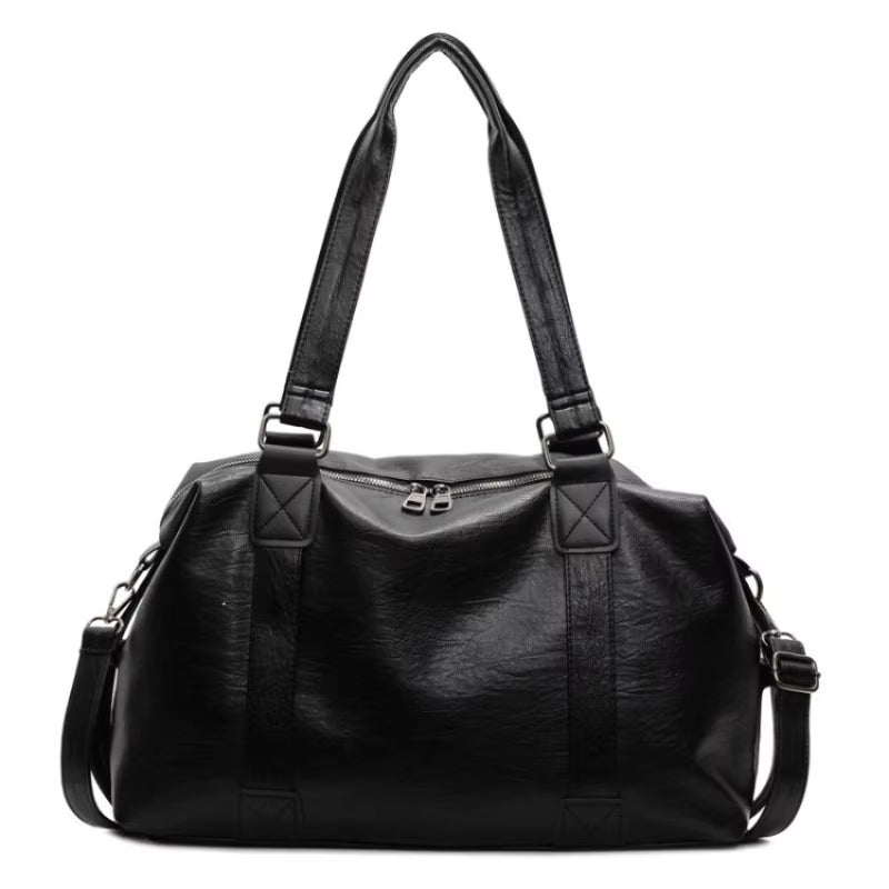 Sac fourre-tout aspect cuir femme noir, format A4 et cabine easyJet 45x36x20 – vue de face