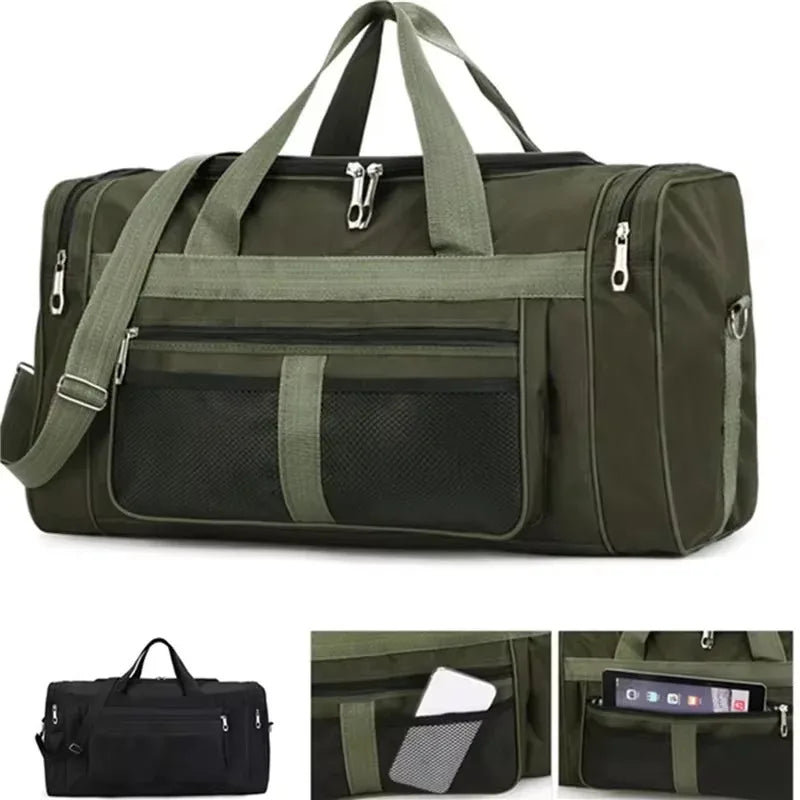 Sac de sport 60 cm, vue de face et détail des poches filet