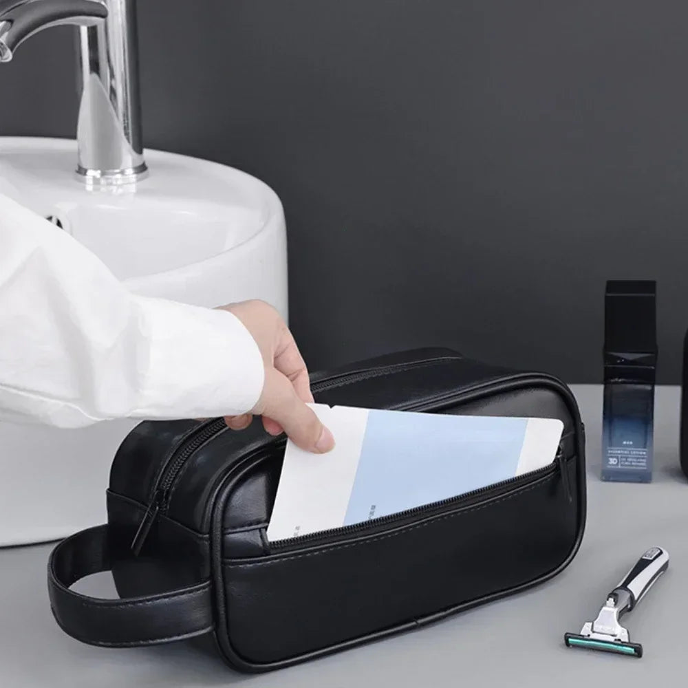 Trousse de toilette homme aspect cuir – compacte et organisée - vue 6