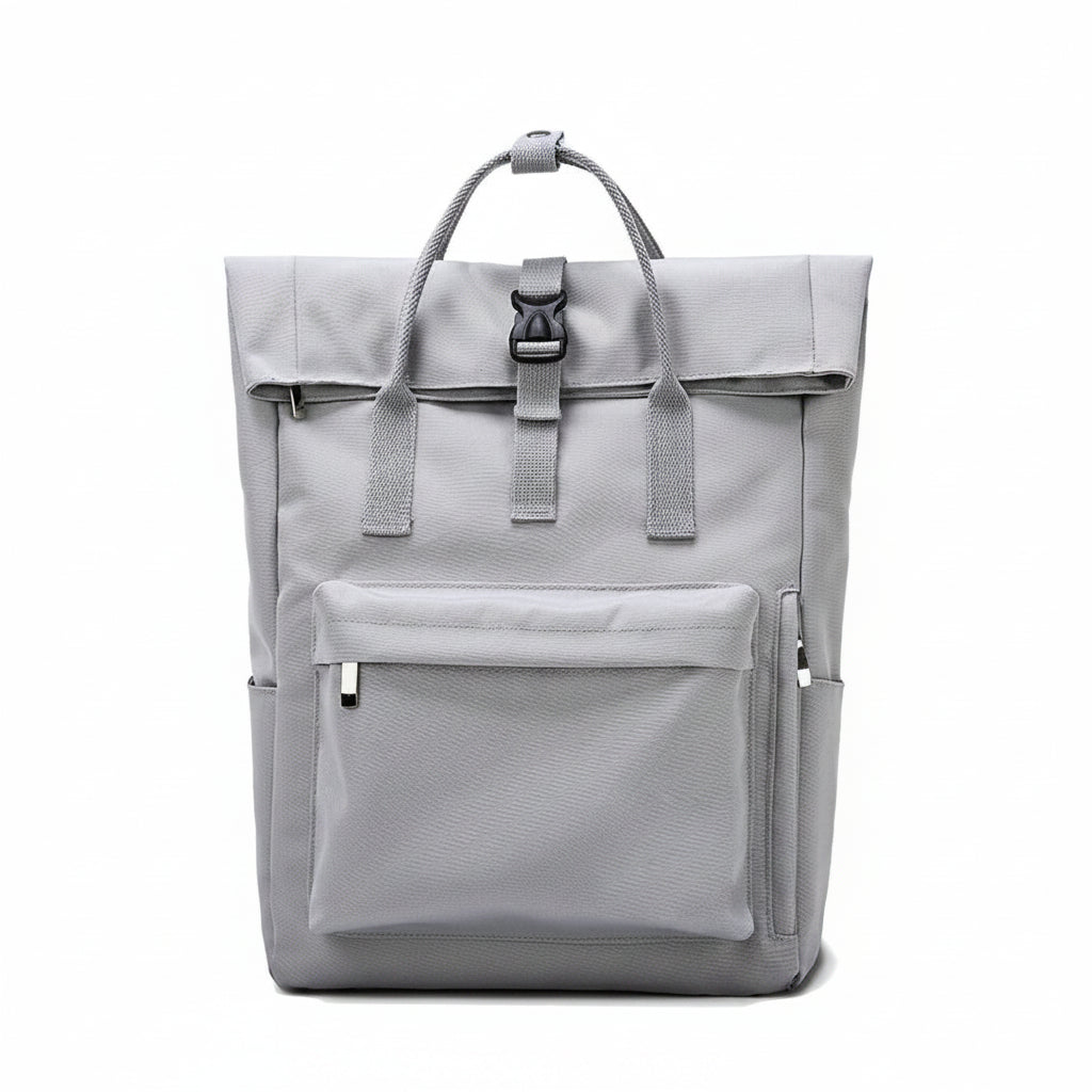 Petit sac à dos étudiant 14 pouces gris clair vu de face