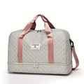 Grand sac week-end matelassé 49 cm, coloris gris