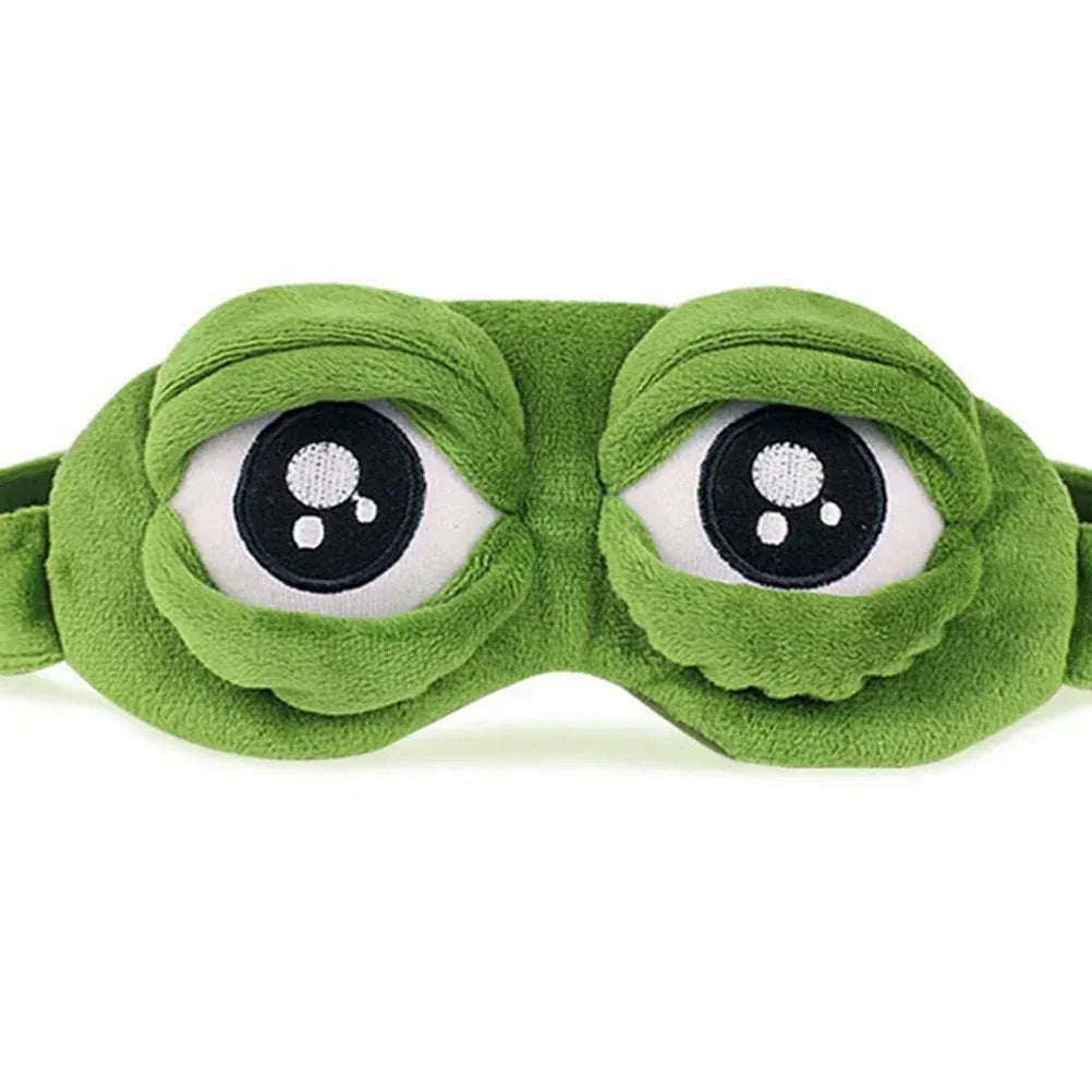Masque de sommeil grenouille 3D – coton et peluche