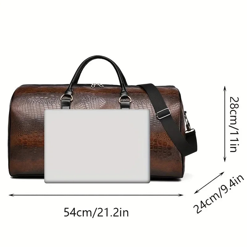 Sac polochon effet croco marron – schéma des dimensions