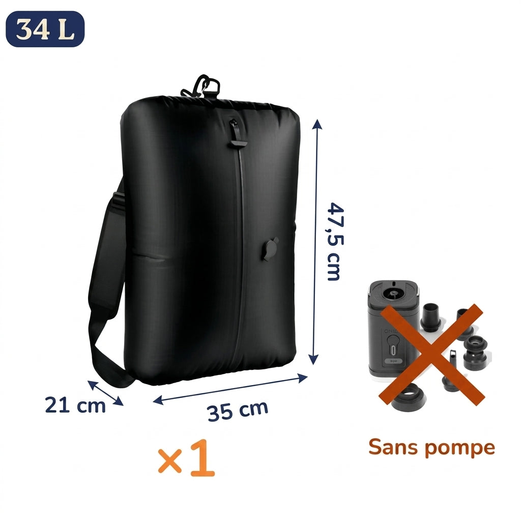 Sac de compression 34 L, 47,5 x 35 x 21 cm, vendu sans pompe
