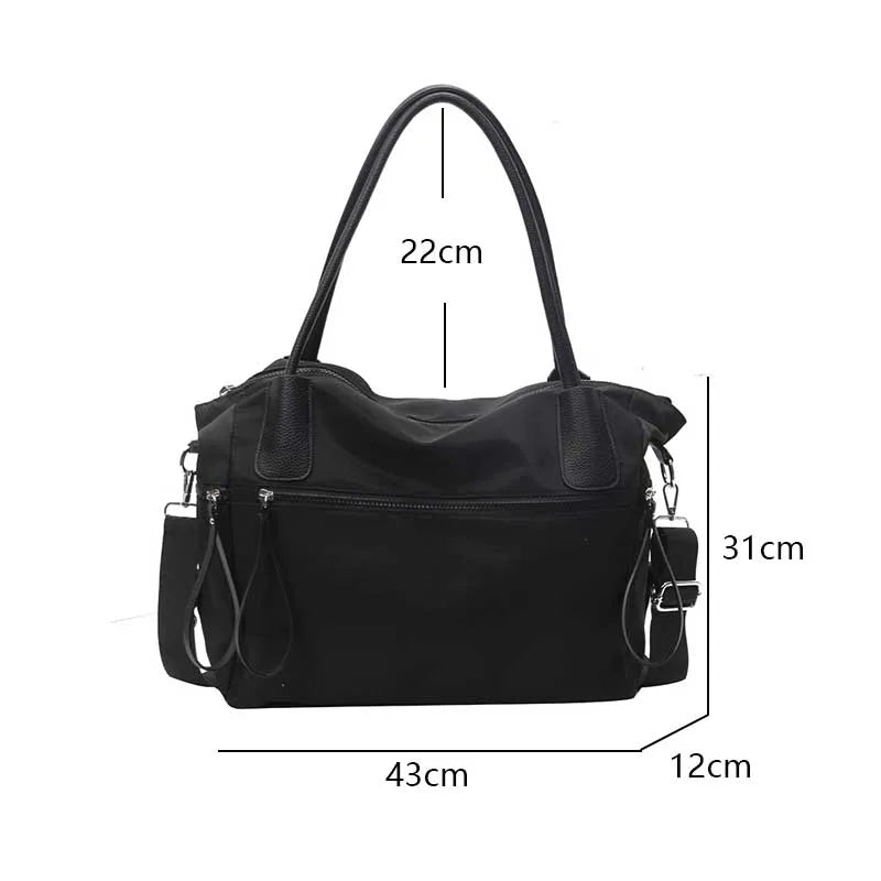 Sac bandoulière nylon noir – schéma des dimensions