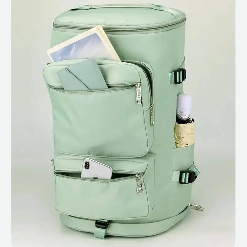 Sac à dos de voyage en toile Oxford, poches avant garnies de petits objets