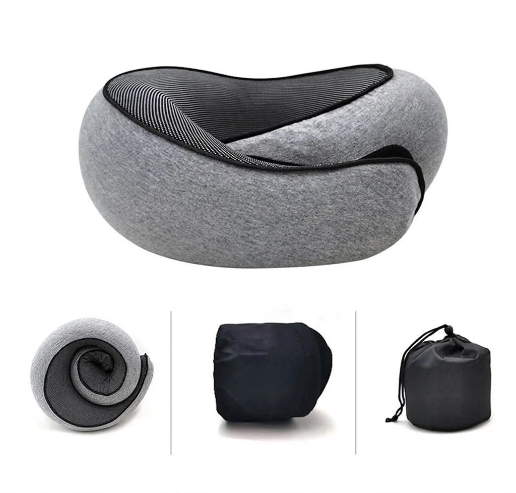 Oreiller de voyage à mémoire de forme – housse coton