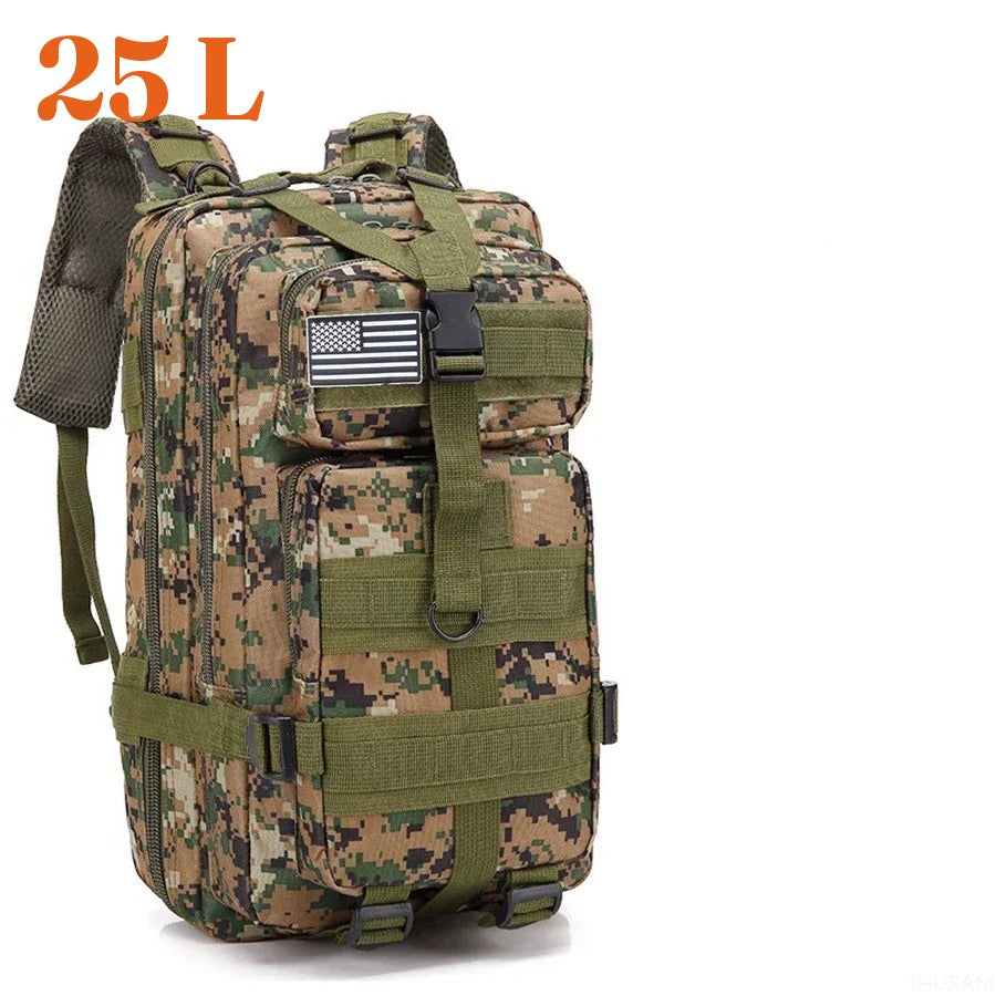 Sac à dos de randonnée 25 L, coloris camouflage vert