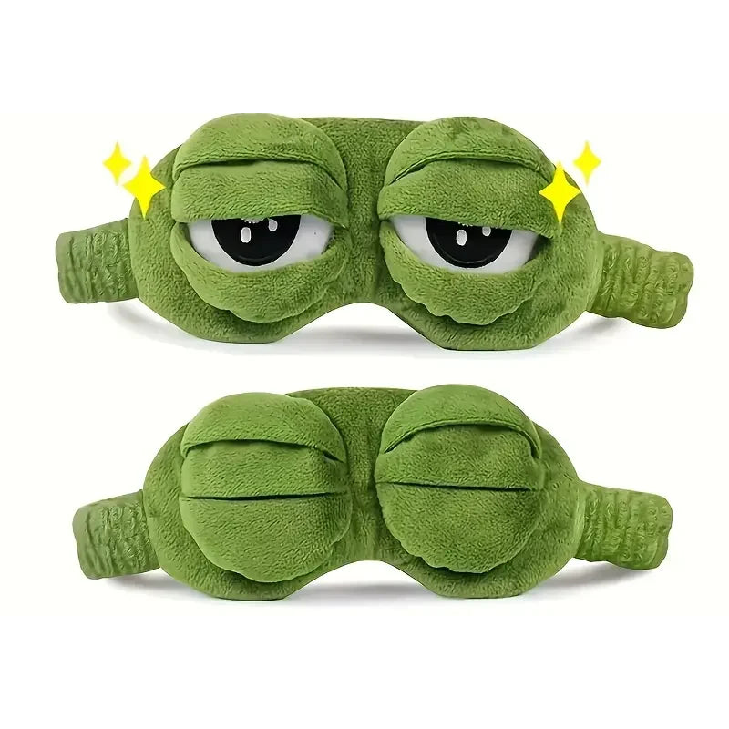 Masque de sommeil grenouille 3D – coton et peluche - vue 4