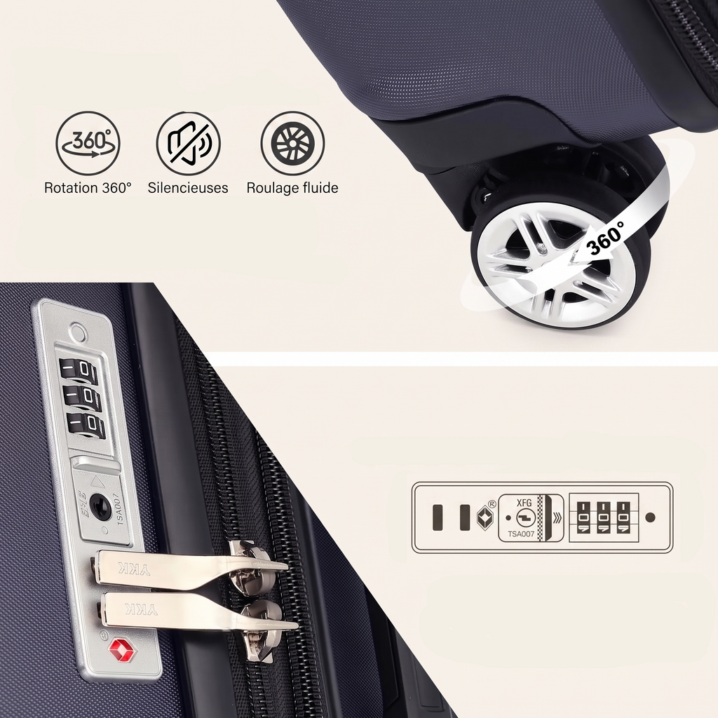 Grande valise 75 cm extensible +15 % – serrure TSA