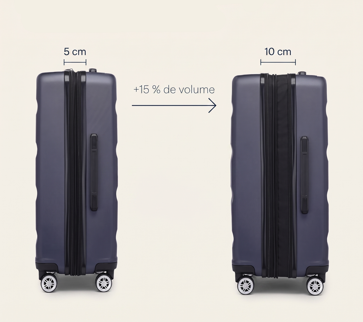 Valise moyenne 65 cm extensible +15 % – serrure TSA