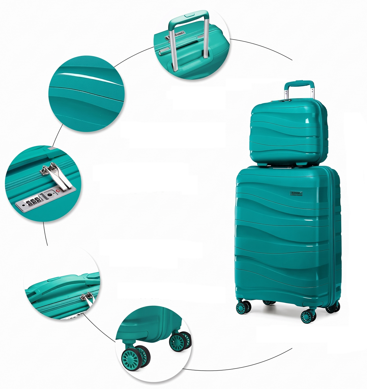 Valise moyenne polypropylène 65x46 – 70 L, TSA