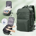 Sac à dos compression vert : rangement et compression à la pompe